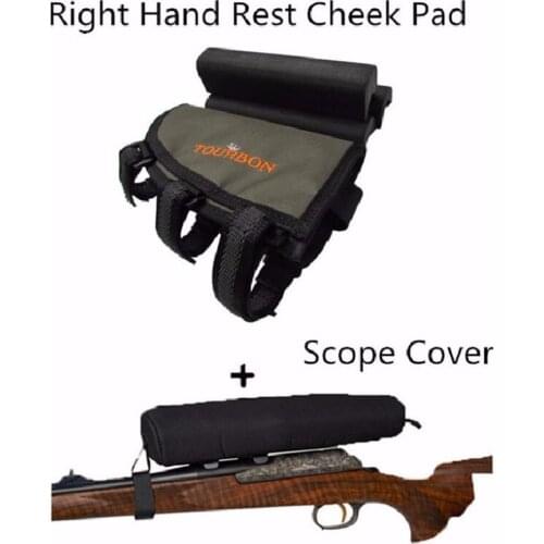 Tourbon Hunting Buttstock Cheek Rest w/ Cartridges Ammo Holder Bullet Pouch 3 EVA Pads Optics Sight Scope Cover for Shooting