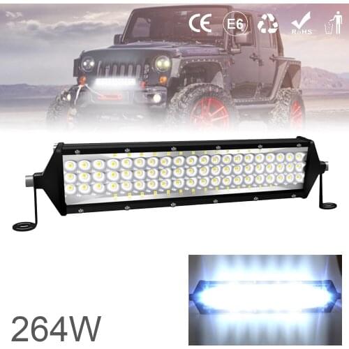 Universal 5 Row 12 Inch 264W LED Light Bar Waterproof Off Road Driving Led Work Light Bar Combo Beam for Car Tractor Boat Trucks