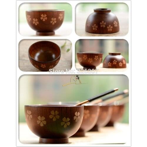 High quality nature Japanese style original wooden children rainbow noodle matcha tea bowl chestnut wood ceremony accessories