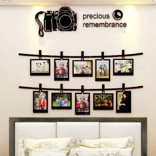 Slr 3D Camera Acrylic Decorative Wall Stickers Photos Frame Wall Sofa Wall Art Decoration Home Decorative Stickers Accessories