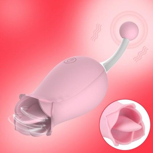 Female Masturbation G-Spot Stimulation 10 Speeds Powerful Dual Head Flower Shape Clitoris Massager Tongue Licking Vibrator