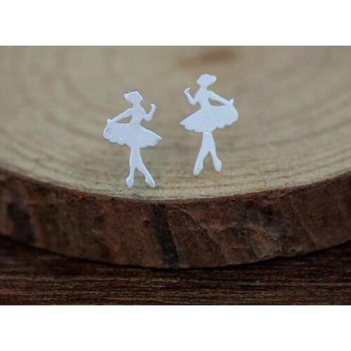 ANENJERY 925 Sterling Silver Ballet Dancing Girl Dancer Princess Temperament Stud Earrings Ear Jewelry S-E122