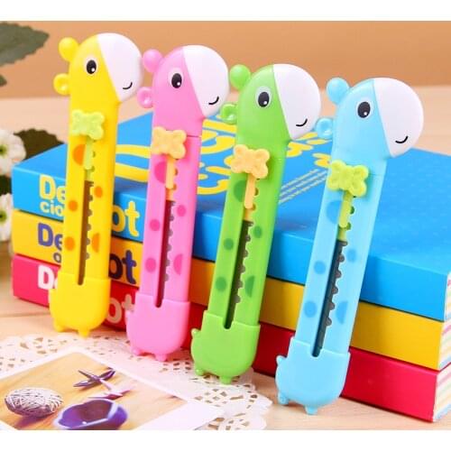 10*1.5cm Kawaii Cutter Cute Giraffe Utility Knife Paper Cutter Cutting Razor Blade Office Stationery School Supplies