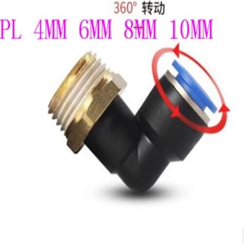 10pcs PL 4MM 6MM 8MM pneumatic L 90 Degree Female elbow plastic Push in Fit quick Connector pe pipe fitting