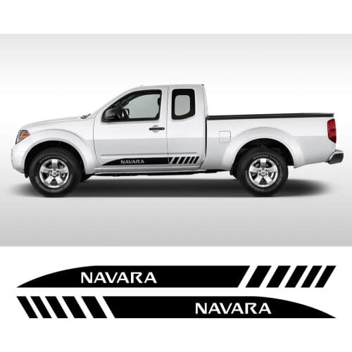 2PCS Car Door Side Skirt Stripes Vinyl Stickers Decals For Nissan Navara NP300 D40 Nismo JDM Auto Graphic Body Decor Accessories