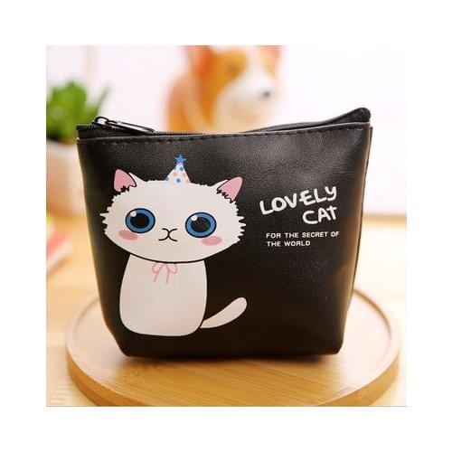 2021 girl coin purse cute cartoon kitten PU material kids coin purse student coin bag key coin storage bag christmas gift