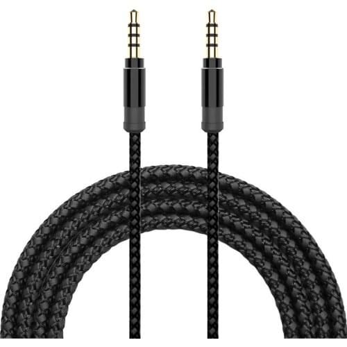3 meter 4pole high-grade braided metal audio cable 3.5mm AUX audio cable for car &Karaoke microphone