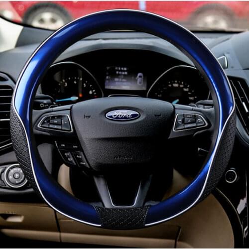 38cm Auto Car Steering Wheel Cover Case for Ford Fiesta Mondeo Furus Nissan Honda Volkswagen BMW GM Chevrolet Red Blue Black