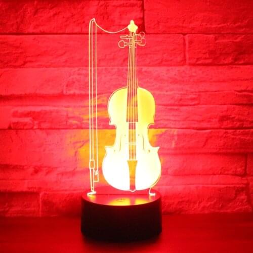 3D LED Night Light Cello Violoncello Music with 7 Colors Light for Home Decoration Lamp Amazing Visualization Optical Illusion