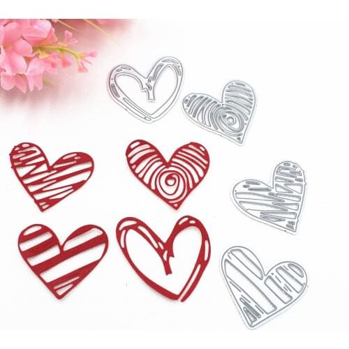 4pcs/Set Metal Steel Heart-shaped Embossing Dies Cut Stencils DIY Scrapbooking Decorative Cutting Machine Crafts Dies
