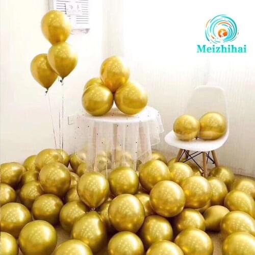 50pcs 60cm Metallic Latex Balloons Gold silver Chrome Ballon Wedding Decorations Globos Birthday Party Supplies