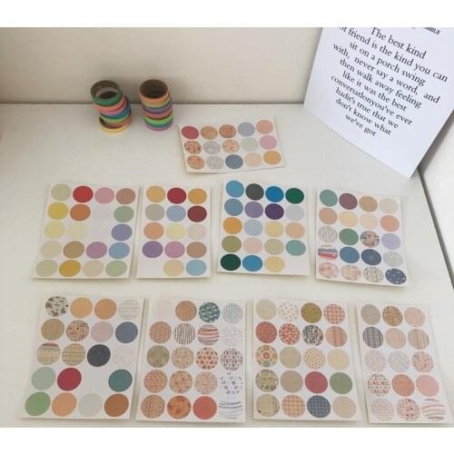 9 Sheets Ins Color Dot Sealing Sticker Diy Labels Paster Creative Card Paper Wall Decorative Stickers Scrapbooking Stationery