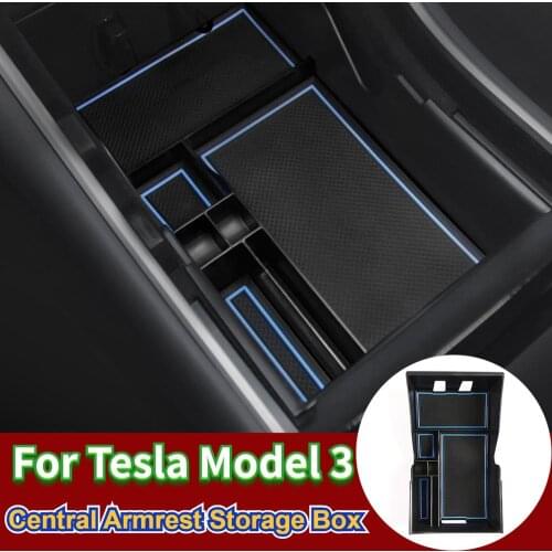 Car Accessoriy For Tesla Model 3 Car styling Console Central Armrest Storage Box Multi-function Boxes storage compartment
