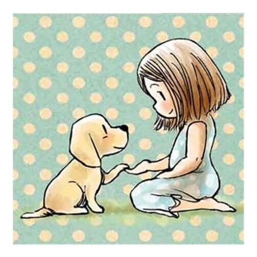 Girl animalsTransparent Silicone Clear Rubber Stamp Sheet Cling Scrapbooking DIY Cute Pattern Photo Album Paper Card Decor