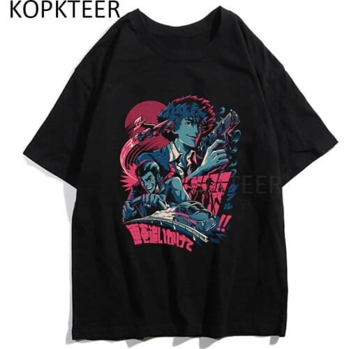 Spike Spiegel Cowboy Bebop Aesthetic Funny Cartoon Space Hunter T-Shirt Women Men Harajuku T-shirt Fashion Streetwear Tops Tees