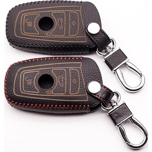 Hot sale leather car key holder case cover remote for BMW 1/5/6/7 series M3 M5 X1 X3 X5 X6 E36 E39 E46 E30 E60 E92 Key cases