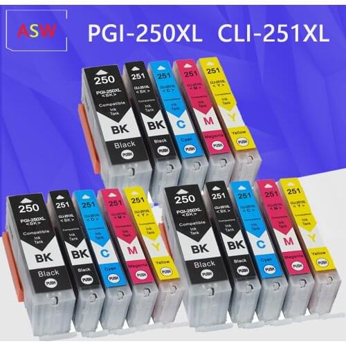 15PK PGI250 PGI-250 CLI-251 for Canon PIxma MG6620 MX922 MG5620 MG5420 MG6320 MX922 MG6420 MG7520 MG5520 iP7220 ink cartridge