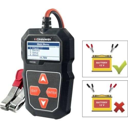 KW208 Car Battery Tester Charger Analyzer 12V 100-2000CCA Charging System Test Automotive Battery Capacity Tester