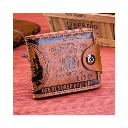 Men New Wallets Novelty Dollar Figure Print Credit Wallet Clutch PU Money Clip Long Male Purse for Coins Multi Pocket Gift #W1