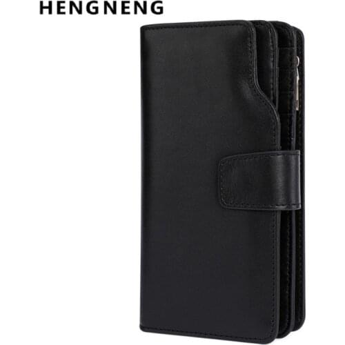 Man Wallet Cowhide Leather Money Bag Huge Capacity Coin Purse Coin Card Holder Male Long Handbags High Quality Wallet For Man