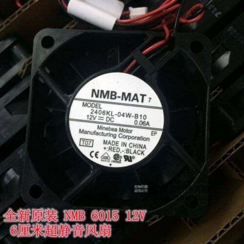 NEW NMB-MAT Minebea 2406KL-04W-B10 6015 12V 0.06A 6CM silence cooling fan