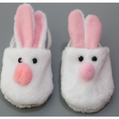 New Arrival Cute Withe Felt Slippers For 17inch Zapf Baby Born Dolls 43cm Doll Accessories 060