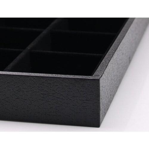 Special PU Black Jewelery Organizer Jewelry Boxes Packaging Jewellery Display Ring Earring Holder Bracelets Necklaces Display