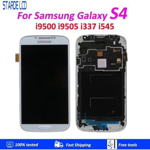 For Samsung Galaxy S4 i9505 i9500 i9506 i337 LCD Display and Touch Screen Digitizer Assembly With Frame Can be adjust the bright