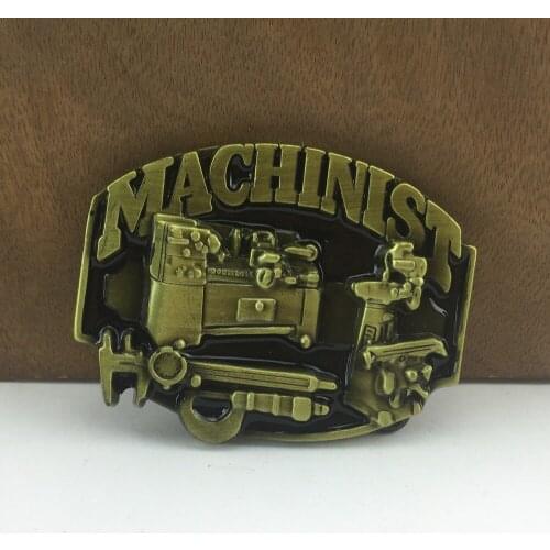 BuckleClub wholesale retro western machinist TOOL jeans gift belt buckle FP-02891-1 antique brass FINISH 4cm width loop