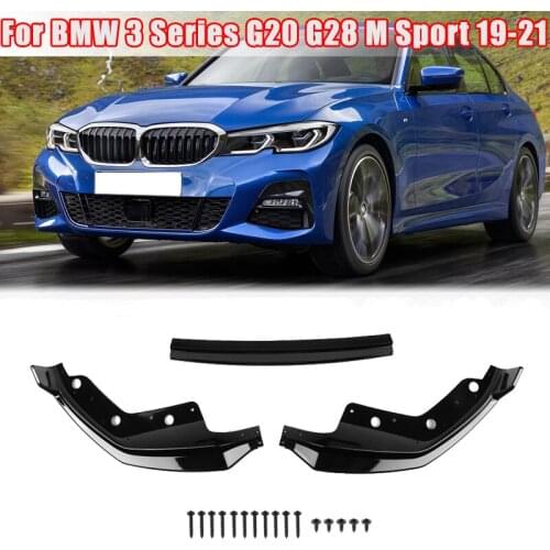 Car Front Bumper Lip Splitter Spoiler Diffuser for BMW 3 Series G20 G28 2019-2021 M Sport only Car Styling Modification Body Kit