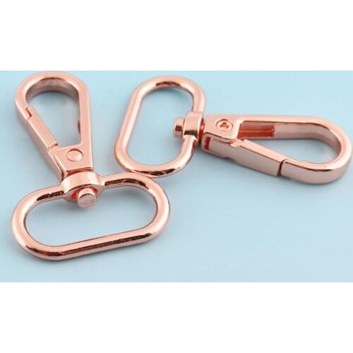 Rose gold Swivel Clasp 25mm Lanyard clasp key chains Snap Hook Purse strap clasp Metal Lobster Clasp