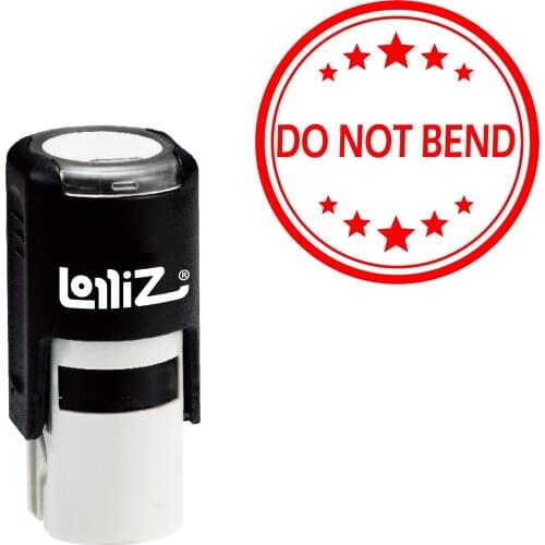 LolliZ Do Not Bend Round Office Stars One Line Self-Inking Stamp