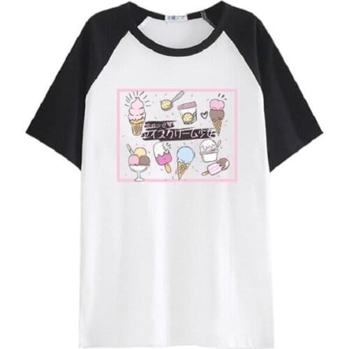 Unisex Anime Cosplay Ice cream girl Same Lovers Casual Short Sleeve T-Shirt Tee T Shirt