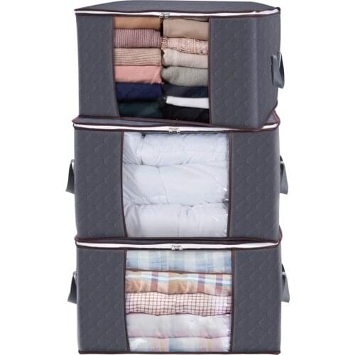 1PCS Large Capacity Clothes Storage Bag Organizer with Reinforced Handle Thick Fabric for Comforters, Blankets, Bedding