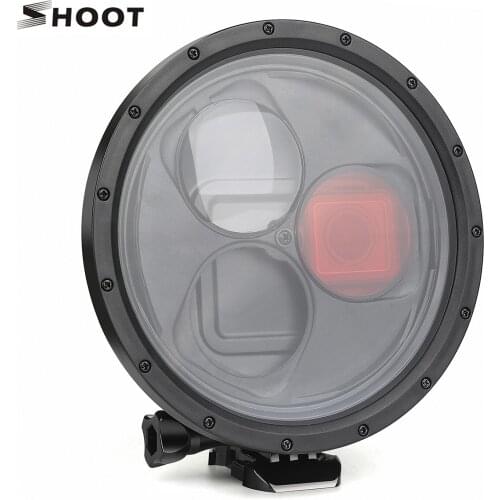 SHOOT Waterproof Dome Port Diving Housing Case with 10x Magnifier Red Filter for GoPro Hero 7/6/5 Camera Accessories
