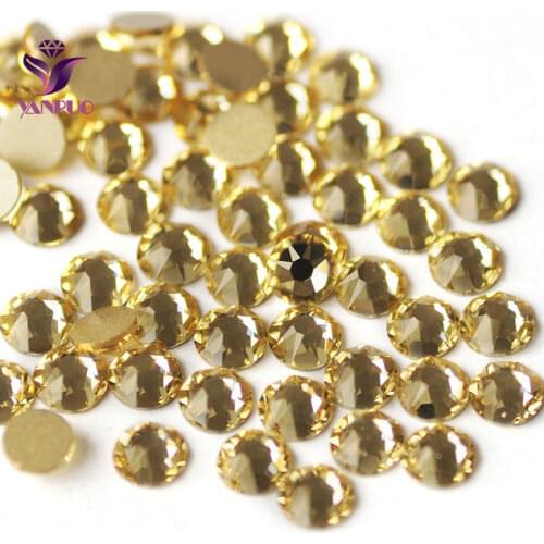 YANRUO 2088NOHF Flatback Jonquil Flat Back Yellow Rhinestones Stones Strass Diamond for Crafts Clothing Ornaments