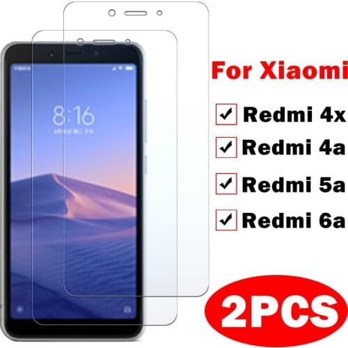 2pcs protective glass on for xiaomi redmi 6 a 6a safety glass xiomi red mi 5a 4a 4x 5 a 4 x 4 a glas resmi remi a6 a5 a4 x4 film