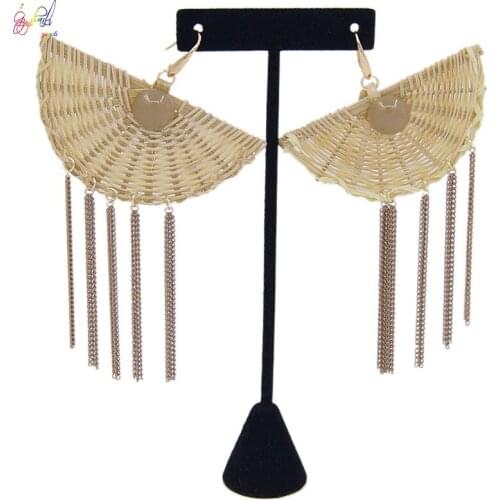 Yulaili New Fashion Hand-made Knit Geometric Personality Tassel Dangle Drop Earrings for Women Party Jewelry Free Shipping