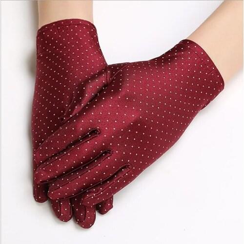 1 Pair Gloves Women Touch Screen Thin Warm Gloves Bicycle Elastic Wrist Mittens Polka Dots Luvas Guantes Handschoenen