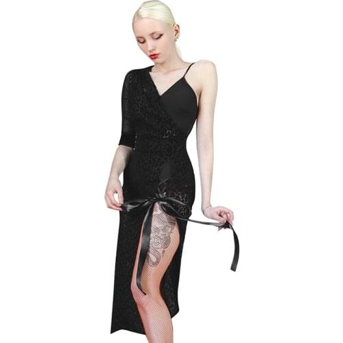 Latin Dance Dress Women Leopard Tops and Skirt Latin Dance Tops for Ballroom Samba Tango Chacha Dancing Performamnce