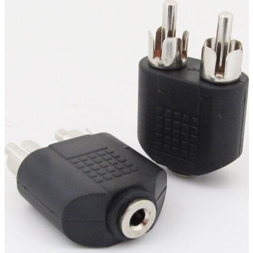 1pc 3.5mm Stereo Female to 2 RCA Male Plug Twin Phono Y Splitter Audio Adapter
