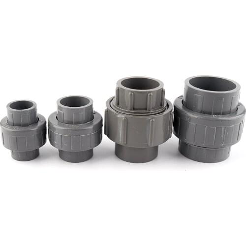 2-15pcs 20~50mm Adjustable Gray PVC Union Connector Garden Irrigation Water Supply Adapter Aquarium Fish Tank Straight Joints