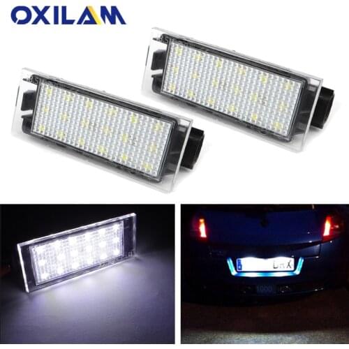 2x Error Free Car LED Number License Plate Lights For Reno Renault Twingo Clio Espace Megane Kombi 5D Laguna Velsatis Master 12V