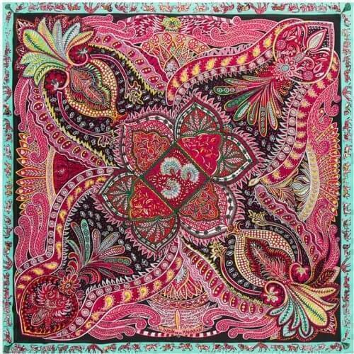 2019 Fashion Women Scarf Luxury Brand Paisley Hijab Twill Silk Shawl Scarfs For Ladies Foulard Square Head Scarves Wraps