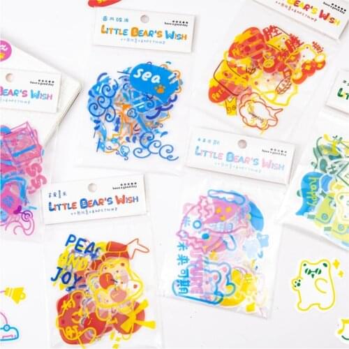 6pakcs/LOT bear wishes series daily Creative fresh Ins style deceration DIY PET sticker