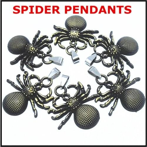 Promotion 2 PCS charms mens pendants necklace pendants spiders metal pendants size 33x35mm free shipping