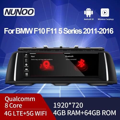 Nunoo Qualcomm 4g+64g Android Car Radio For BMW 5 Series F10 F11 BT Gps Multimedia 2011 2012 2013 2014 2015 2016