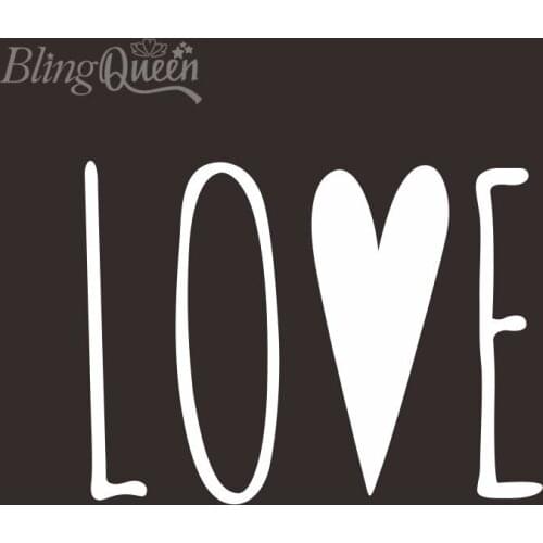 BlingQueen 12PCS/LOT Iron On Patches DIY for T-Shirt Heat Transfer Flock Vinyl Stickers Love Design