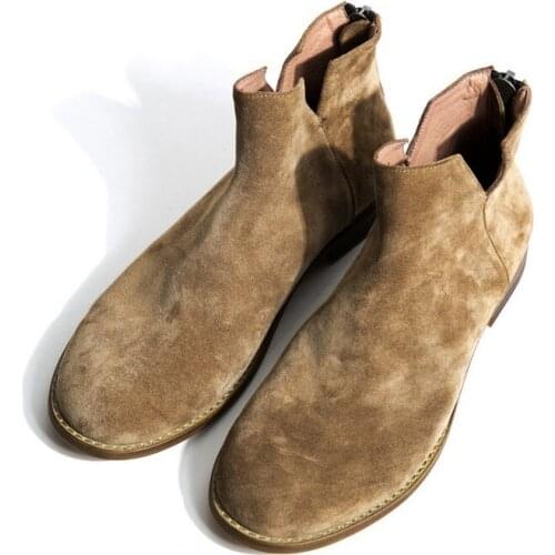 Vintage High Quality Chelsea Boots Men England Style Fashion Zip Ankle Botas Autumn Brand Desert Snow Boots Zapatos De Hombre