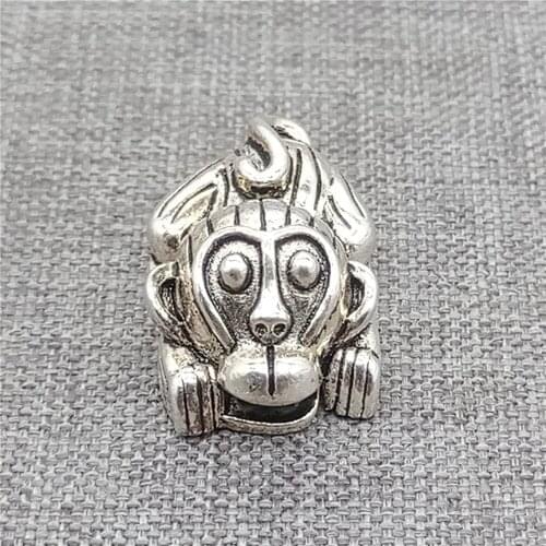 Sterling Silver Monkey Bead for Bracelet Necklace